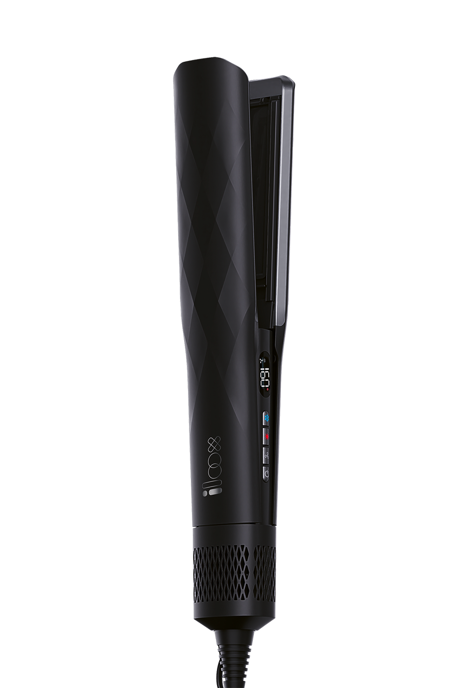iloox Silqflow air-only straightening brush in blue